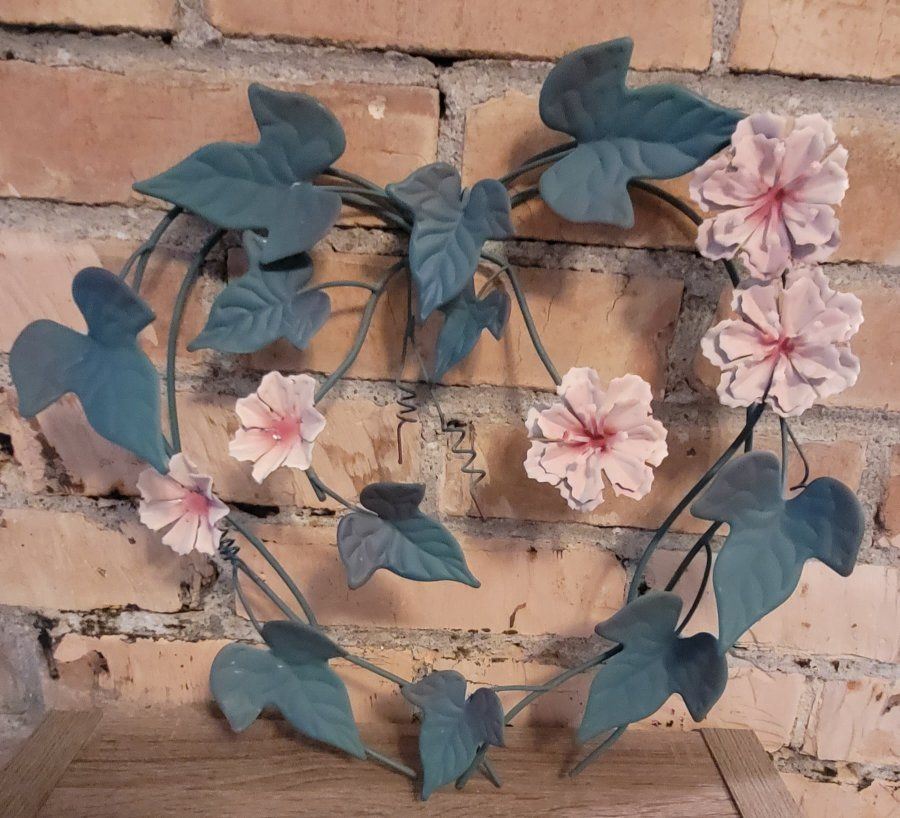 Metal Hanging decor with flowers