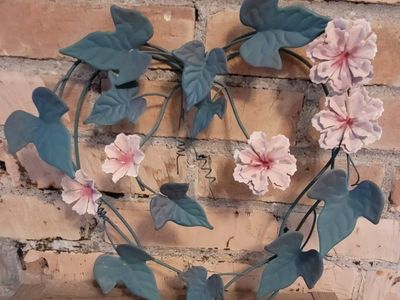 Metal Hanging decor with flowers