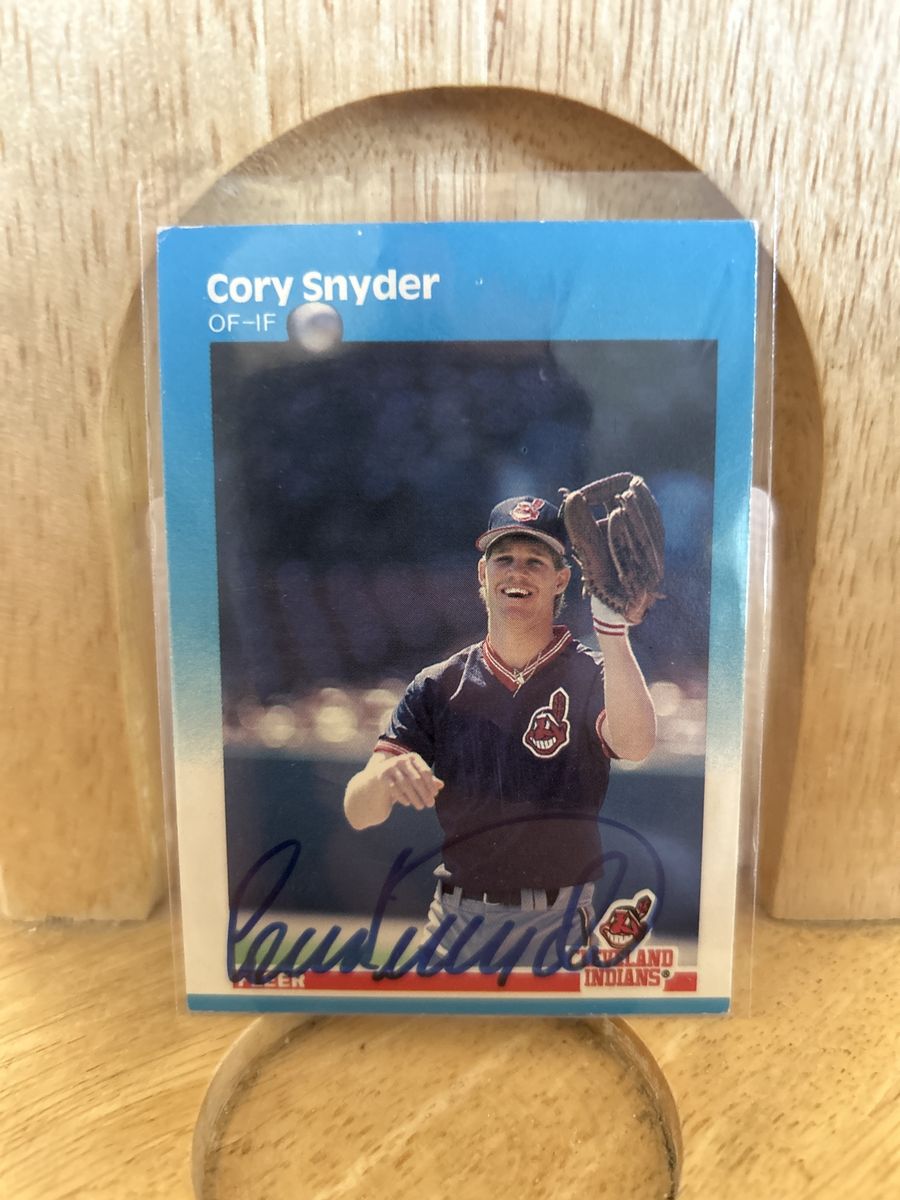 Cory Snyder 1987 Fleer Baseball MLB Autograph Hand Signed BYU cougars Superstar