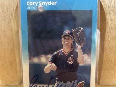Cory Snyder 1987 Fleer Baseball MLB Autograph Hand Signed BYU cougars Superstar