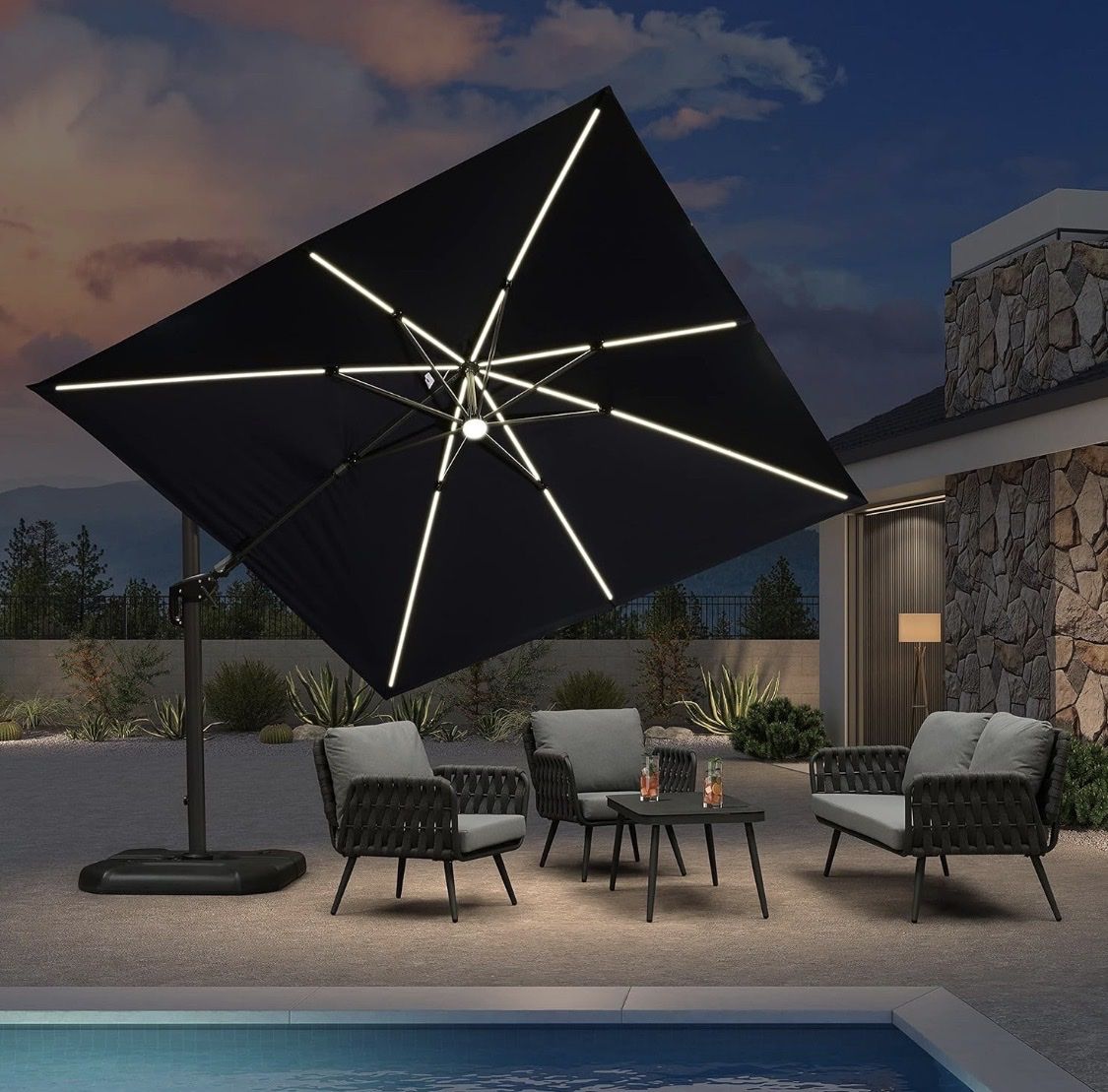 Purple Leaf 10 x 10 Patio Umbrella & stand included