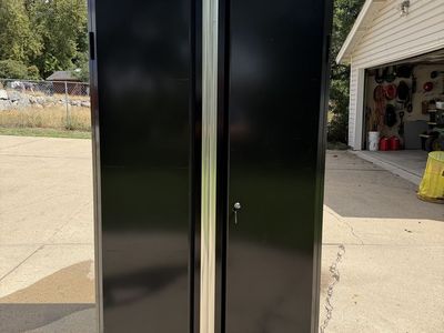 Husky Heavy-Duty Steel Freestanding Garage Cabinet in Black 36.6"W x 72"H