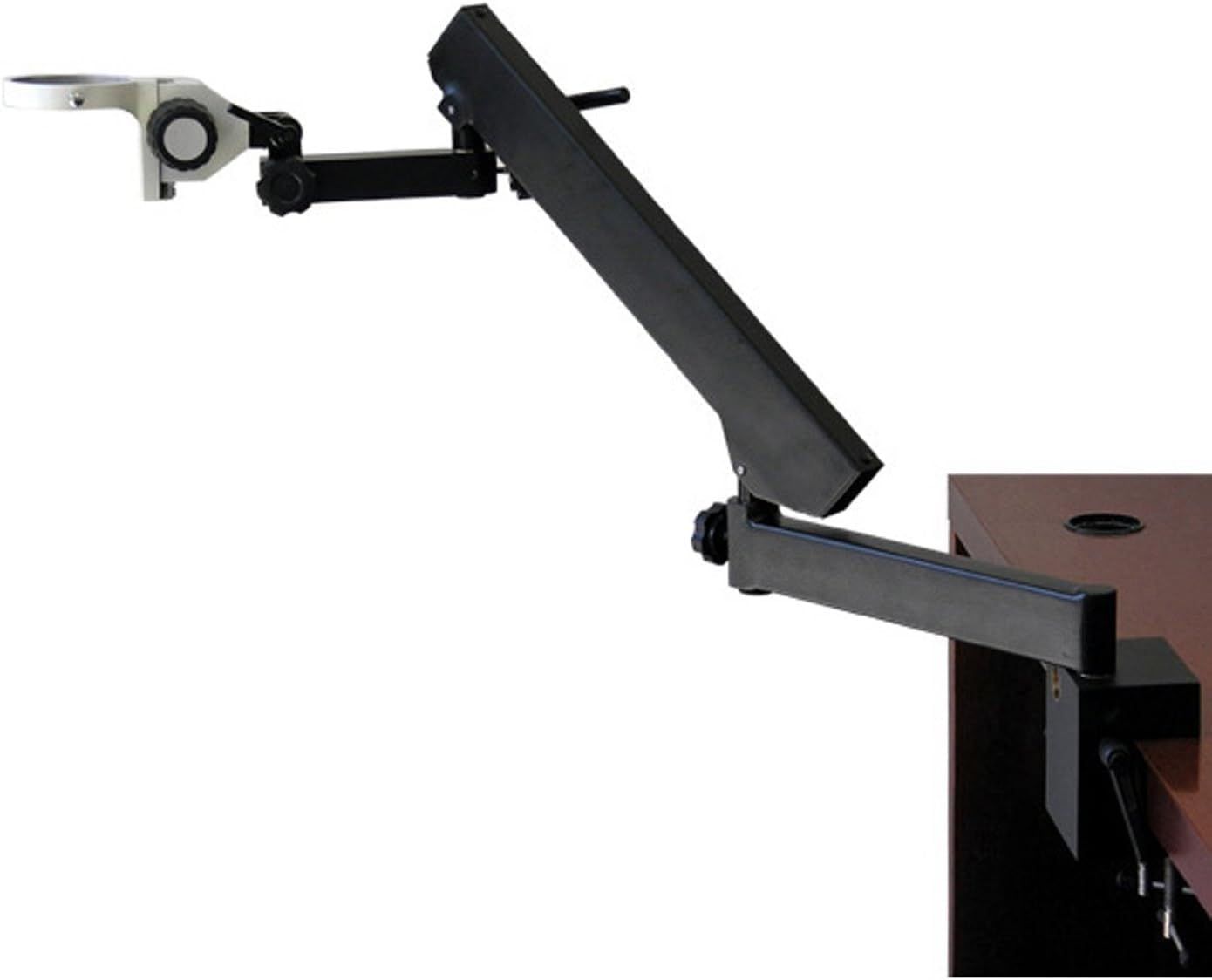 AmScope Articulating Arm Microscope Stand w/ Desk Clamp & Focus Rack