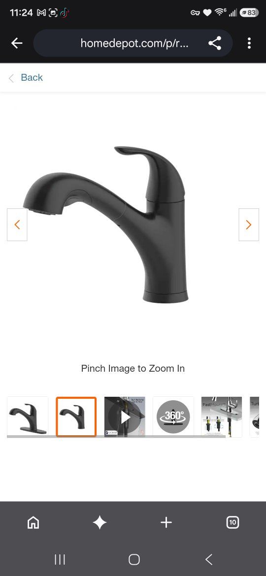 Glacier Bay Single Handle Pull-Out Kitchen Faucet in Matte Black