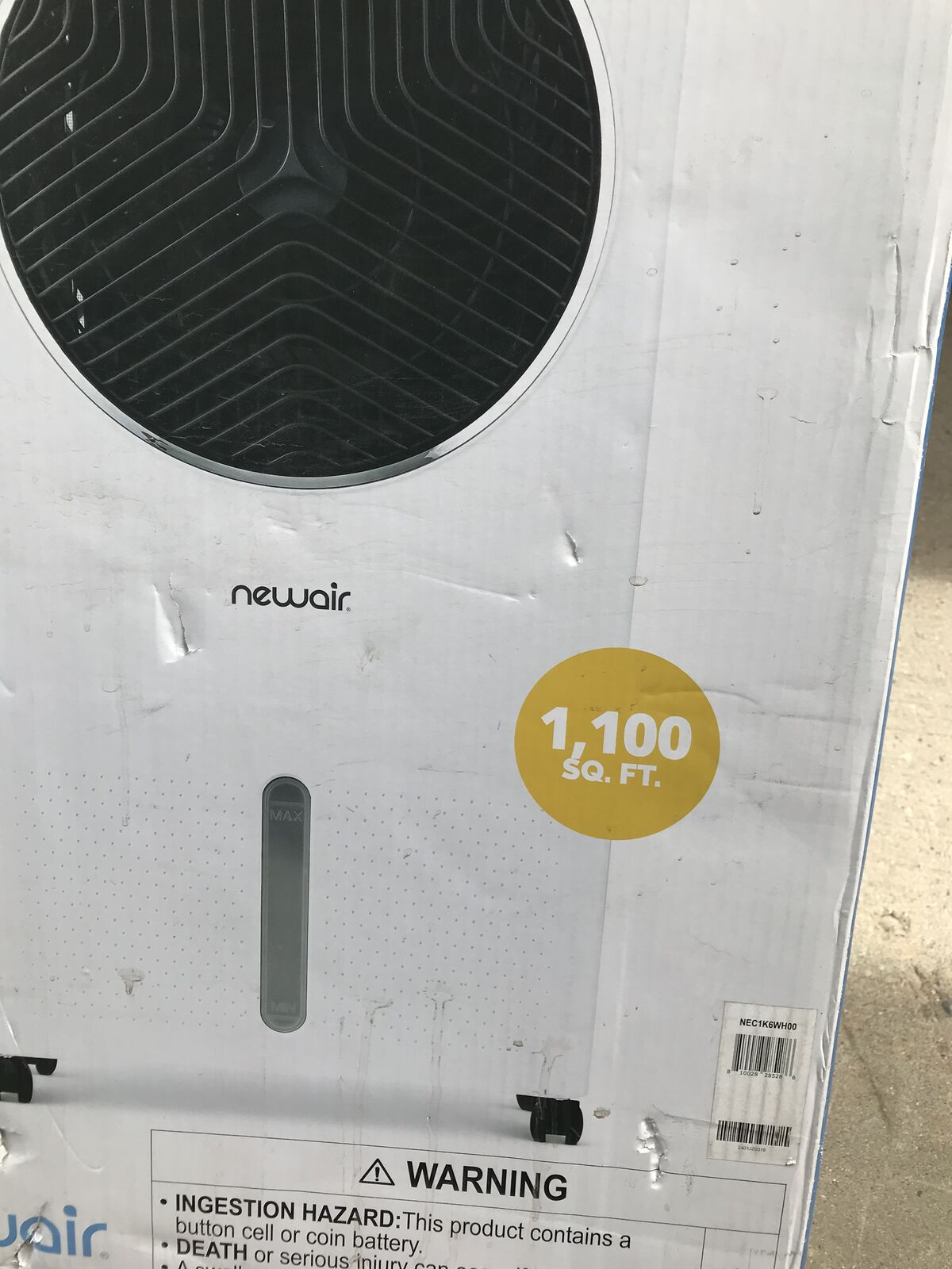 1100 square-foot evaporated air conditioner new in box but won’t power up