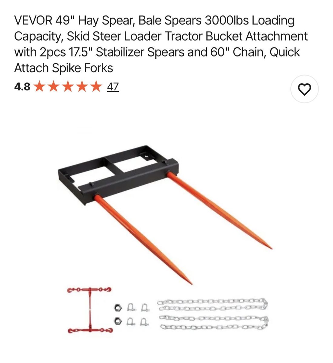 Hay forks for front bucket