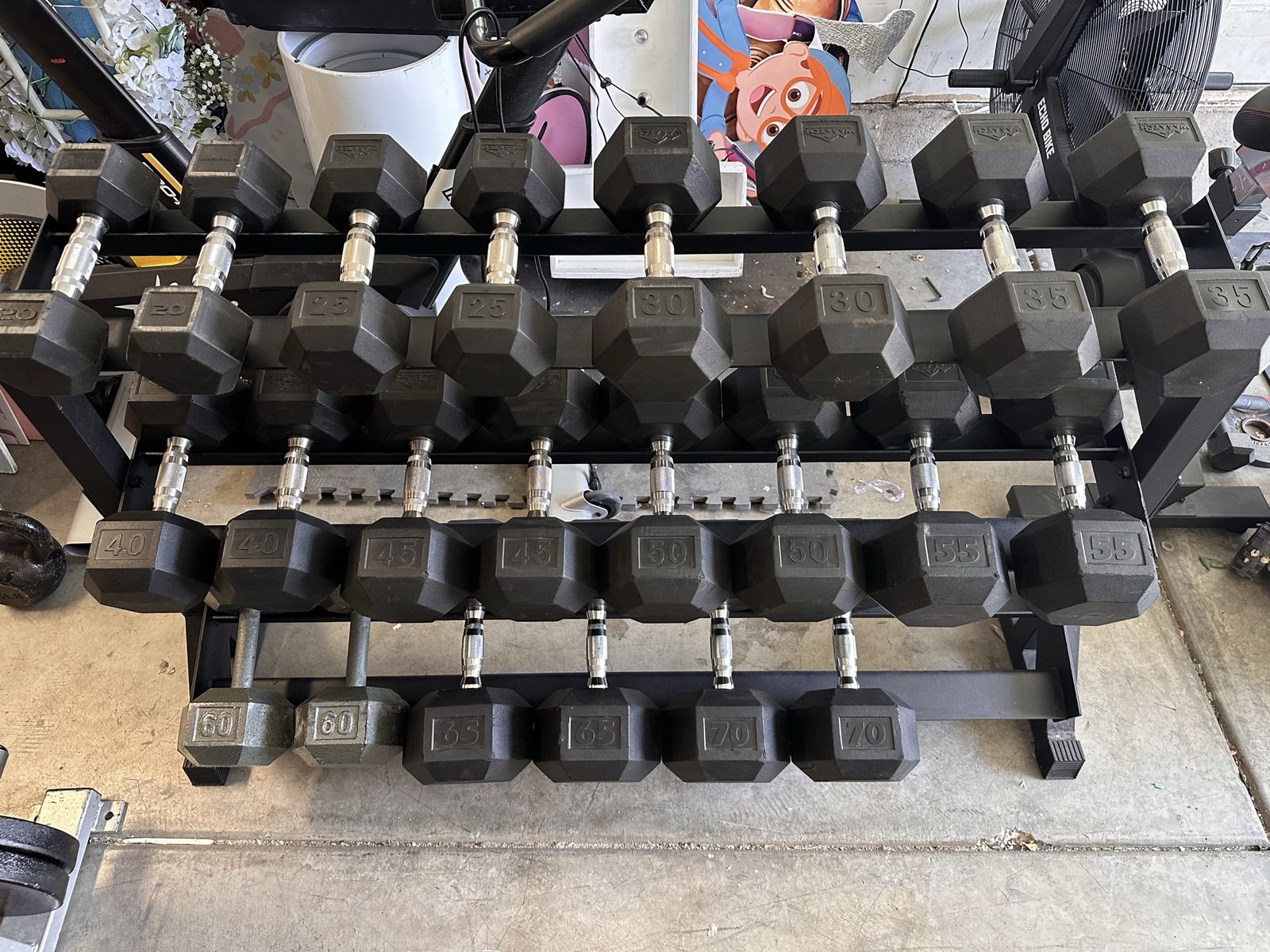 Dumbbell Pairs & Rack (see pricing in description)