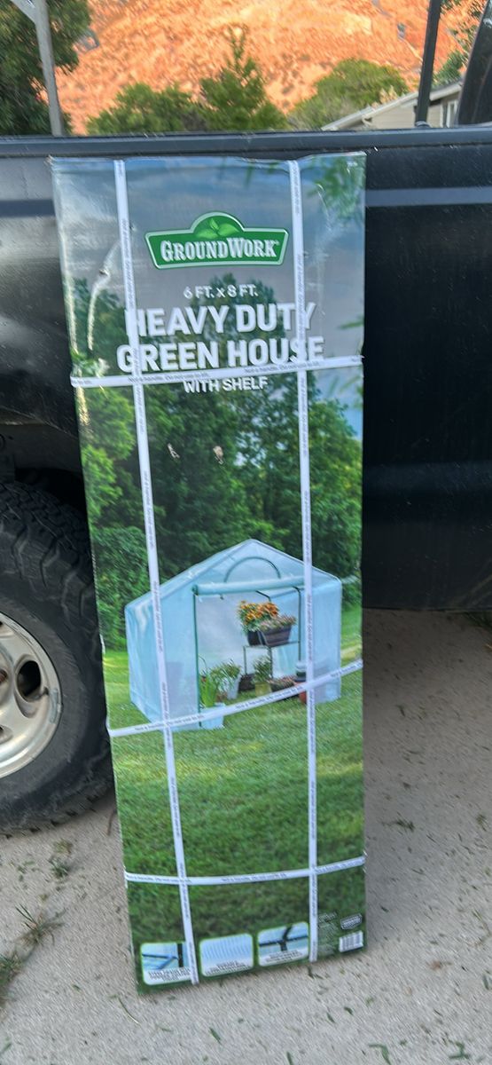 Groundwork 6x8 ft. Heavy Duty Greenhouse with Shelf - New in Box for Gardening & Plants