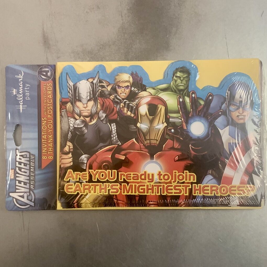 Marvel Avengers Invitation & Thank You W/Envelopes