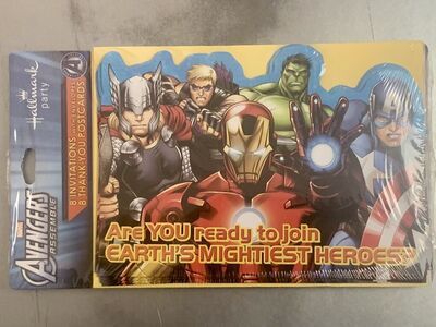 Marvel Avengers Invitation & Thank You W/Envelopes