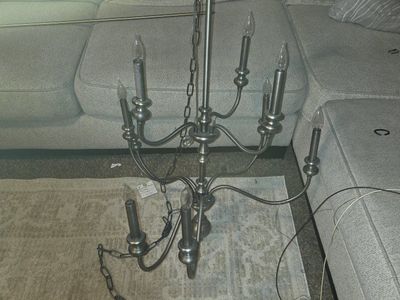 Multi-Tiered Brushed Nickel Candle Chandelier Light Fixture