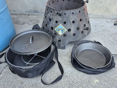 Dutch oven set and volcano
