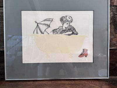 Carol Lummis Framed Limited Edition Etching Print "Belle Decorum" 64/100