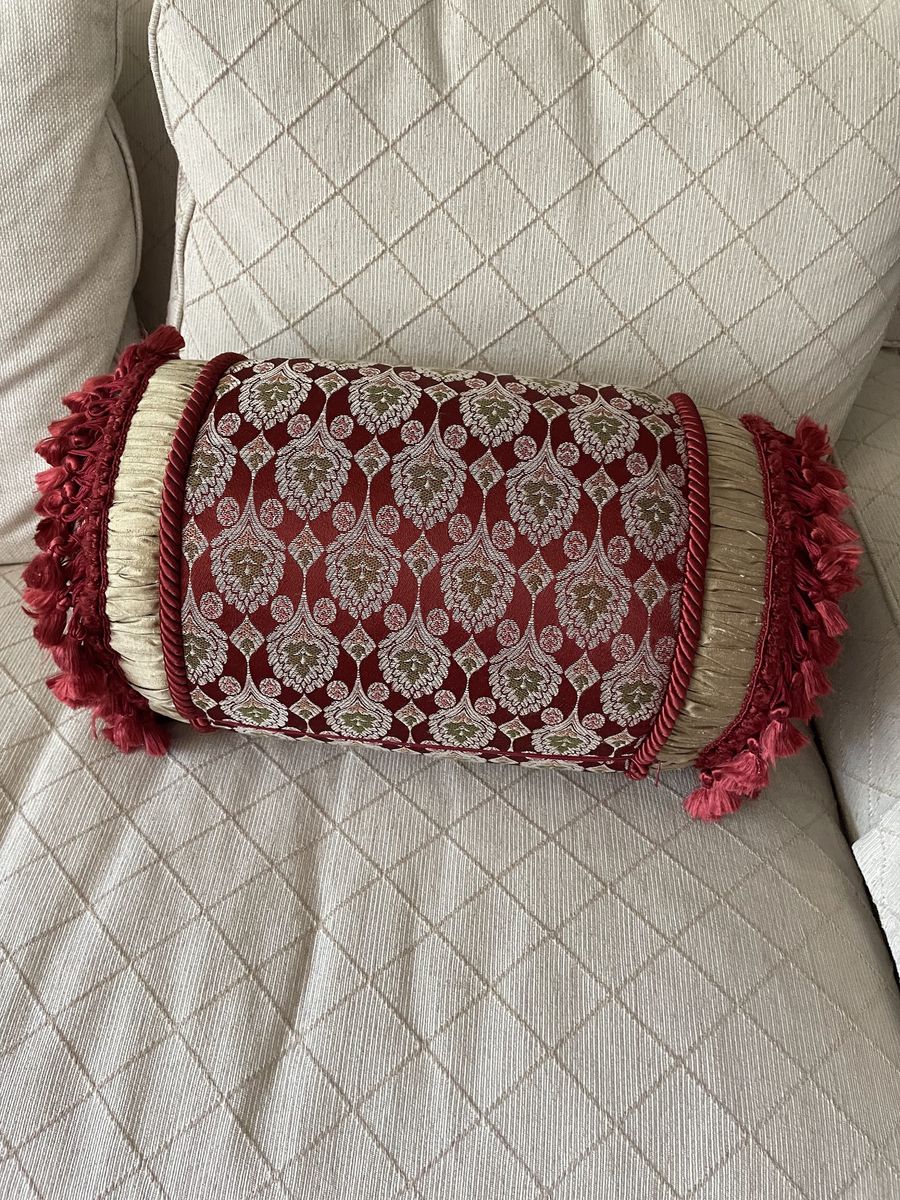 Red Tassel Throw Pillow