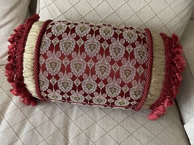 Red Tassel Throw Pillow
