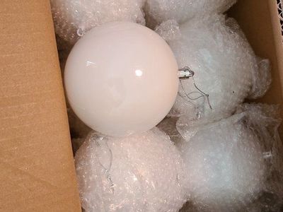 Hollowfly 20 Pcs 4 inch White Christmas Ornaments Indoor Outdoor Decor
