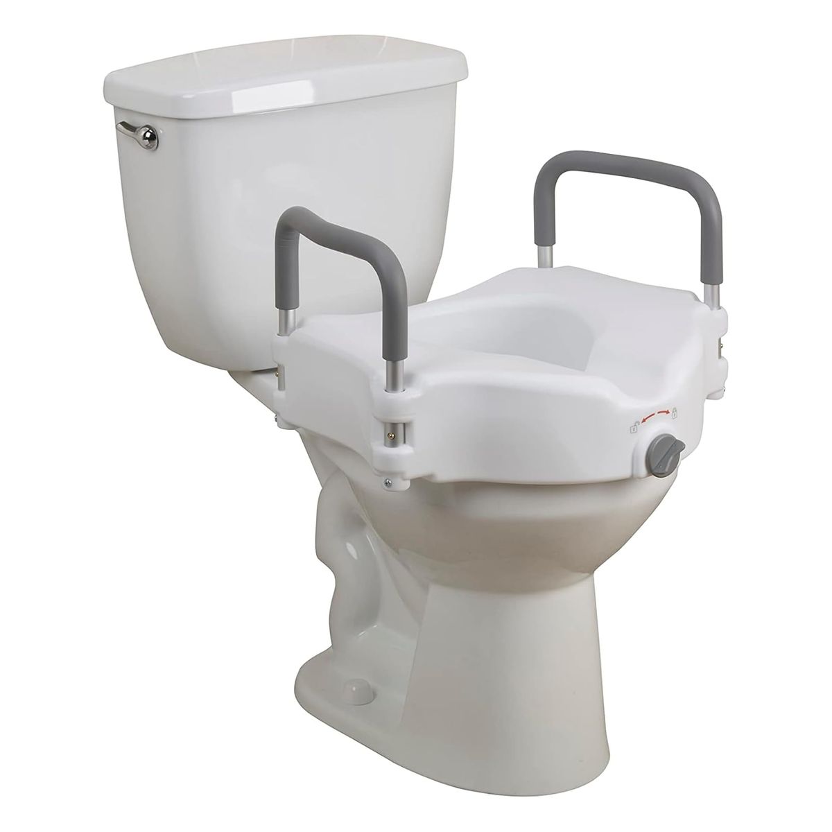 New Medical 2-in-1 Raised Toilet Seat with Removable Padded Arms
