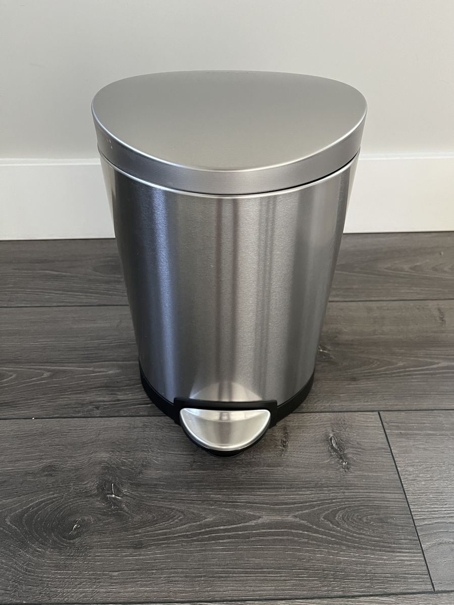 Simplehuman Semi-Round Trash Step Can 6L | Brushed