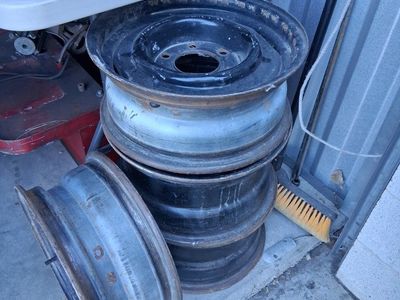 Used Factory Chevrolet Early Truck 6-Lug Steel Wheels - Set of 4 - Front 15"X6" Rear 15"X8"