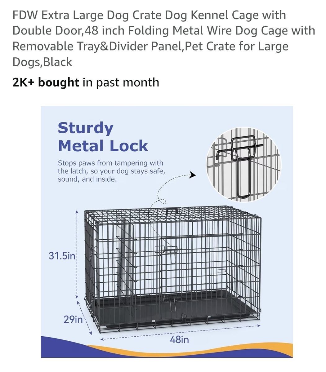 Extra Large Collapsible Dog Crate