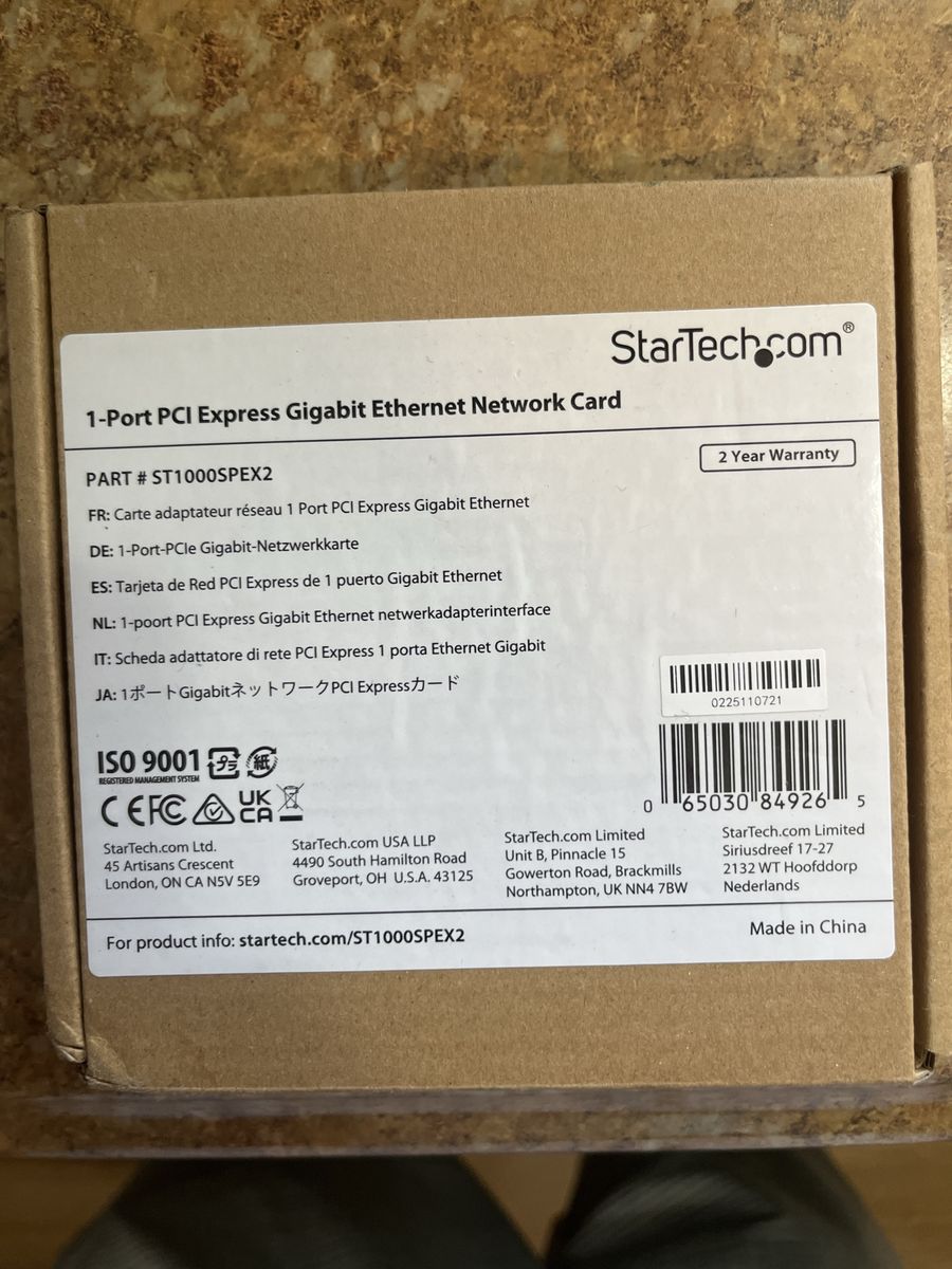 StarTech.com 1-Port PCI Express Gigabit Ethernet Network Card ST1000SPEX2