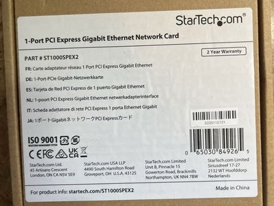 StarTech.com 1-Port PCI Express Gigabit Ethernet Network Card ST1000SPEX2