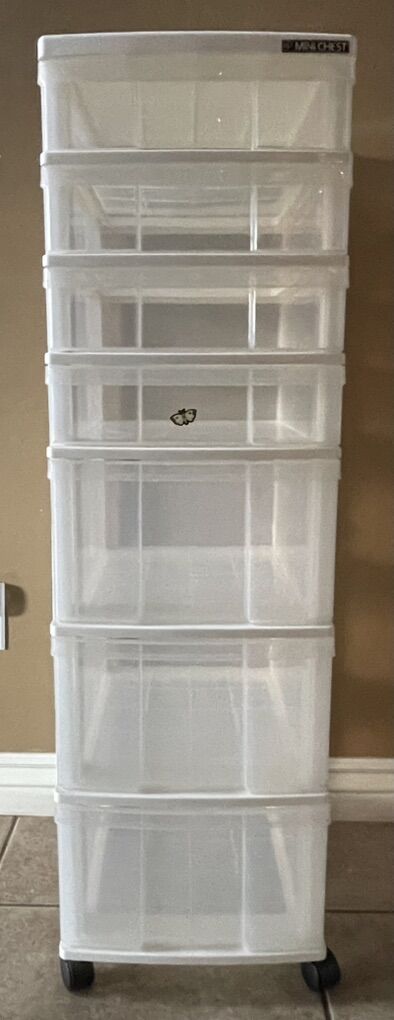 7 Drawers Dresser Chest White Plastic On Wheels