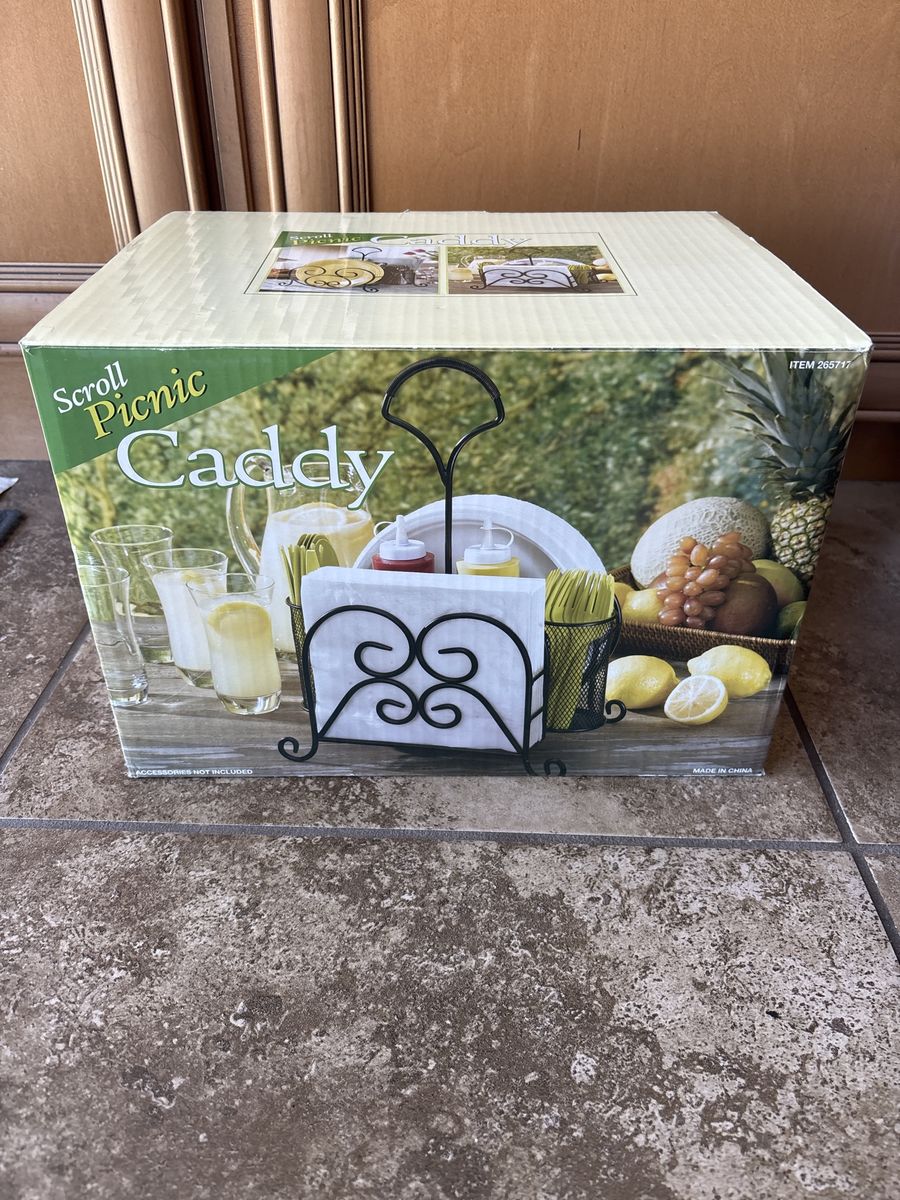 Wrought Iron Picnic Caddy  NEW