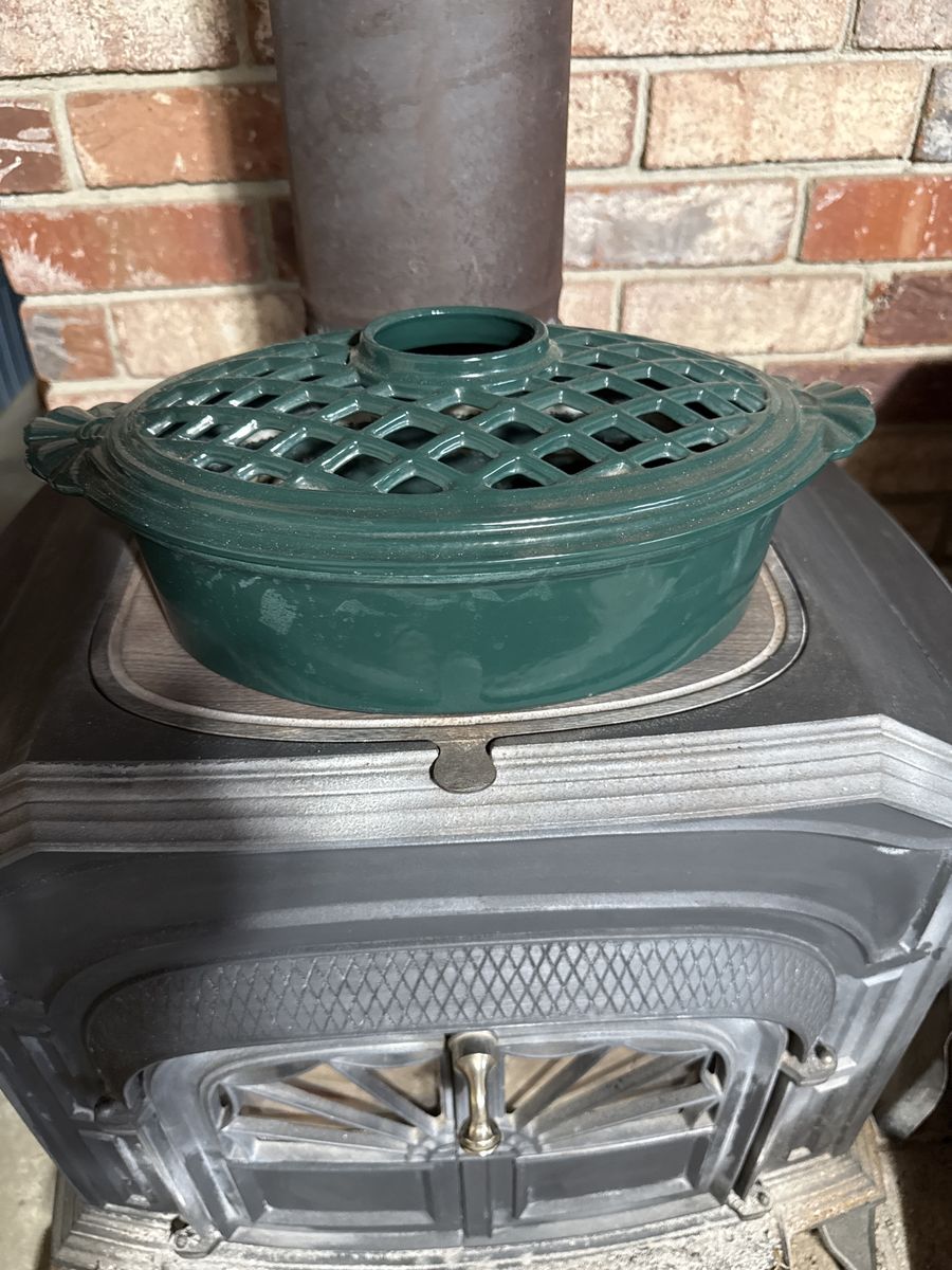 Vermont Castings Cast Iron Steamer/Humidifier - Green Lattice Top for Wood Stoves