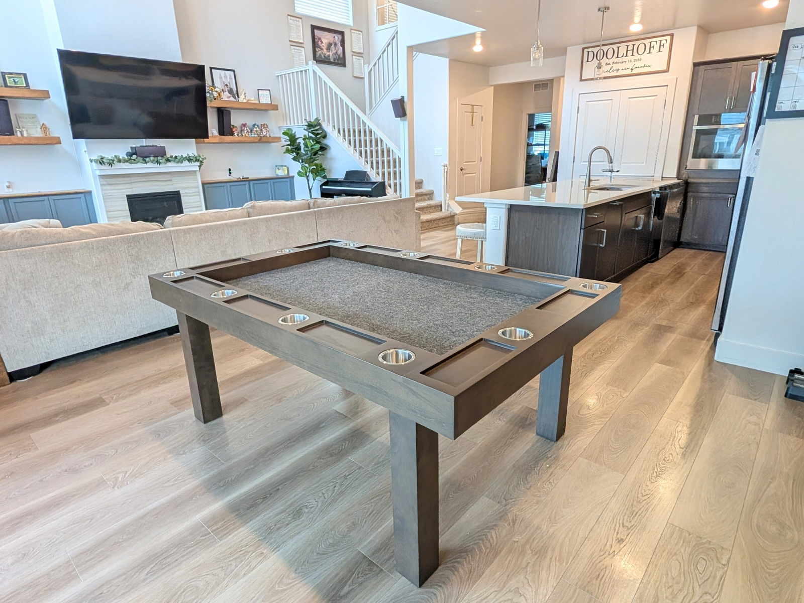 Premium Solid Wood Board Game Table with Dining Topper