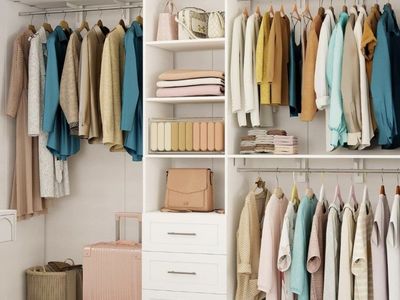 Customizable Closet Organizer System - White Wood with Adjustable Shelves & Hanging Rods