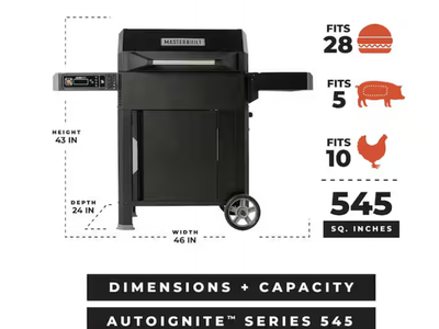 NEW Masterbuilt AutoIgnite Series 545 Digital Charcoal Grill and Smoker