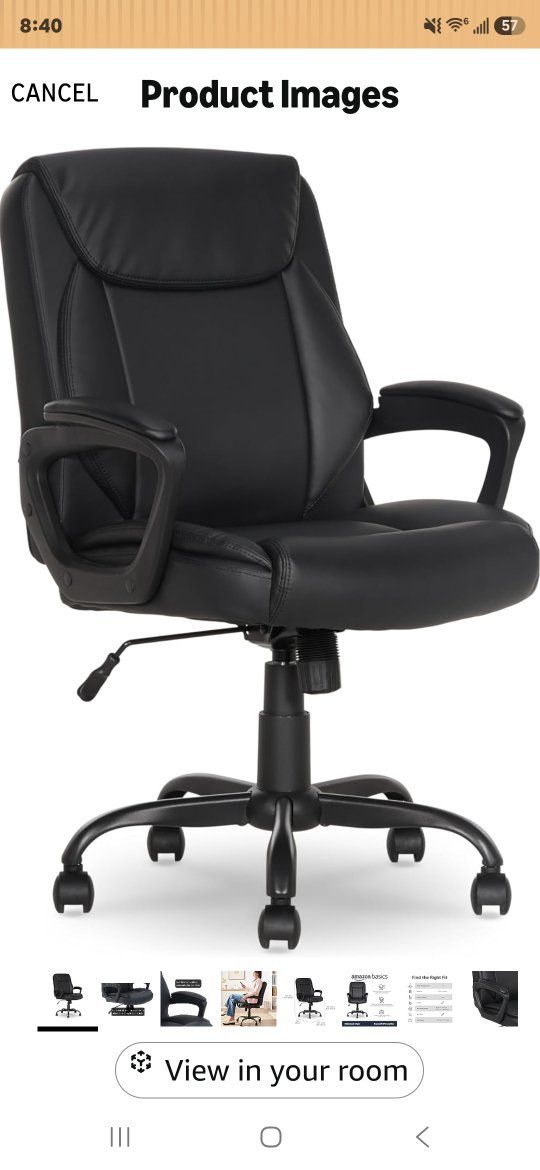 Amazon basics Office Chair, Faux Leather Black