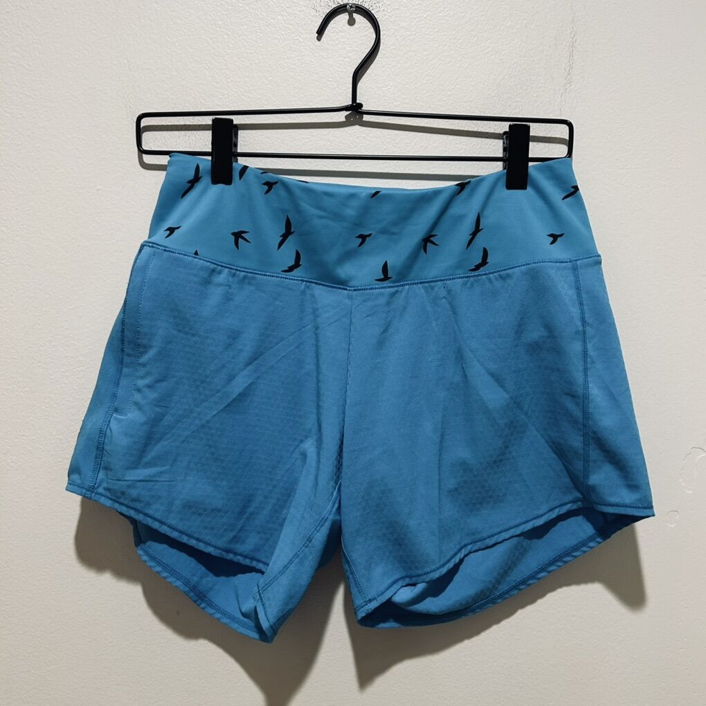 Oiselle Obsession 4” Blue Bird Running Shorts