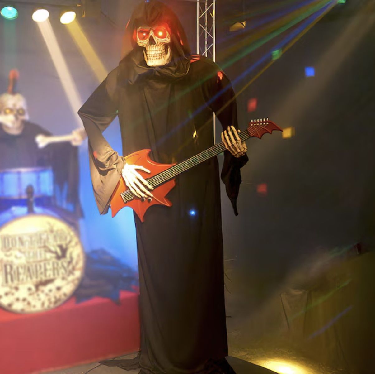 Haunted Living Bluetooth Reaper with Guitar Animated Halloween Prop, NIB