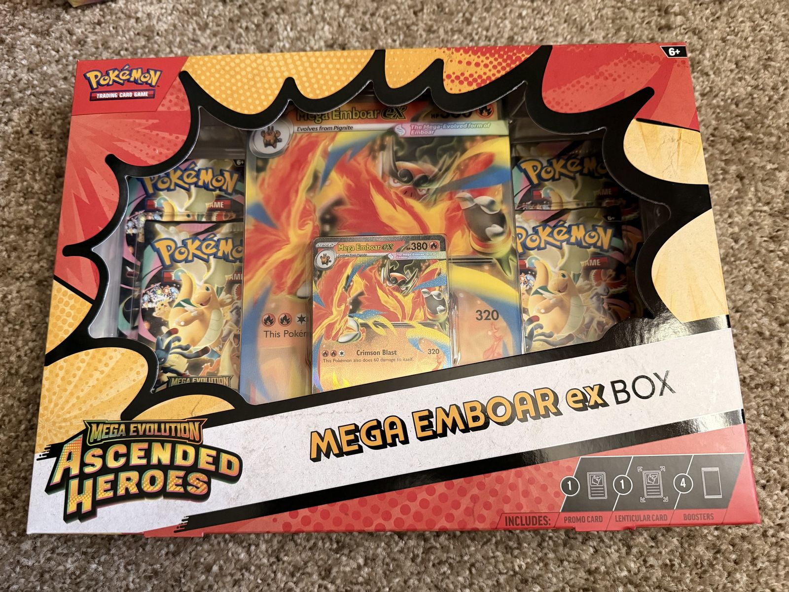 Pokemon TCG: Mega Evolution Ascended Heroes Mega Emboar EX Box - Sealed, 4 Boosters, Promo Cards *RARE*