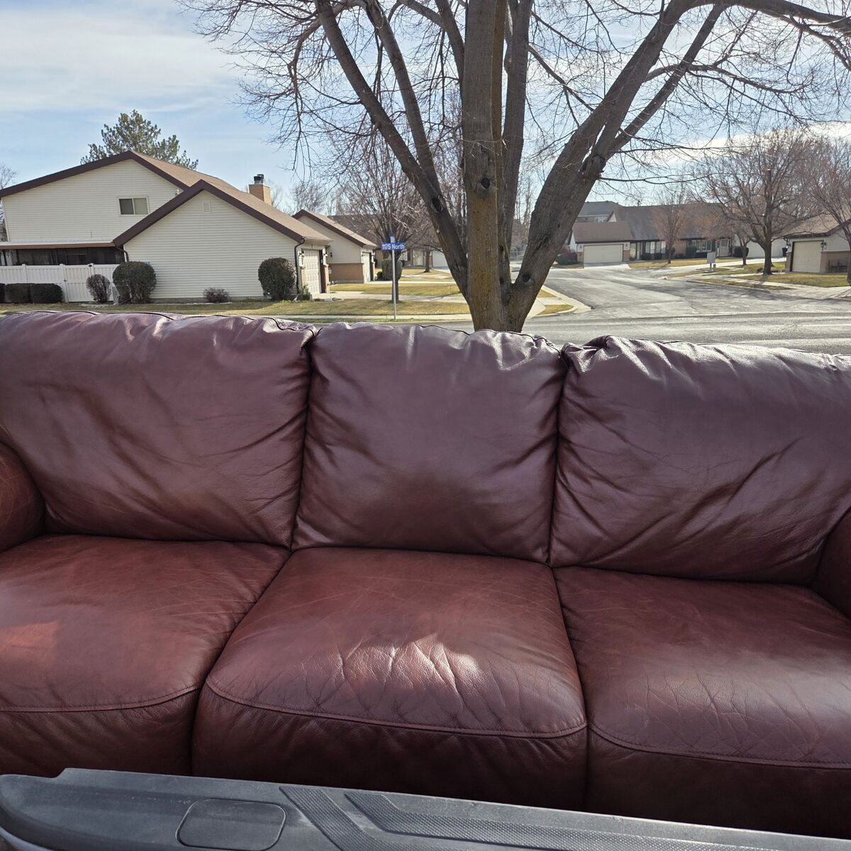 Top grain leather sofa