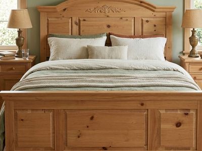 Vintage Broyhill Fontana Solid Wood King Headboard & Footboard