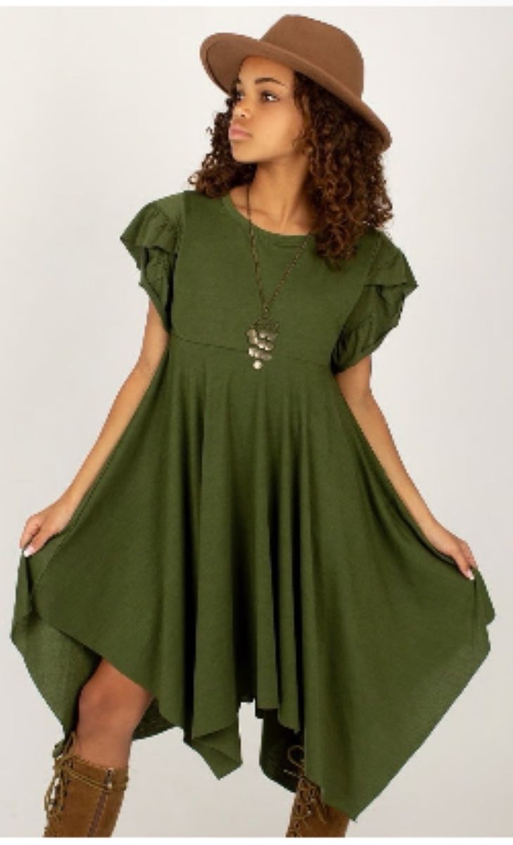 Joyfolie Milana Dress in Olive, size 14.