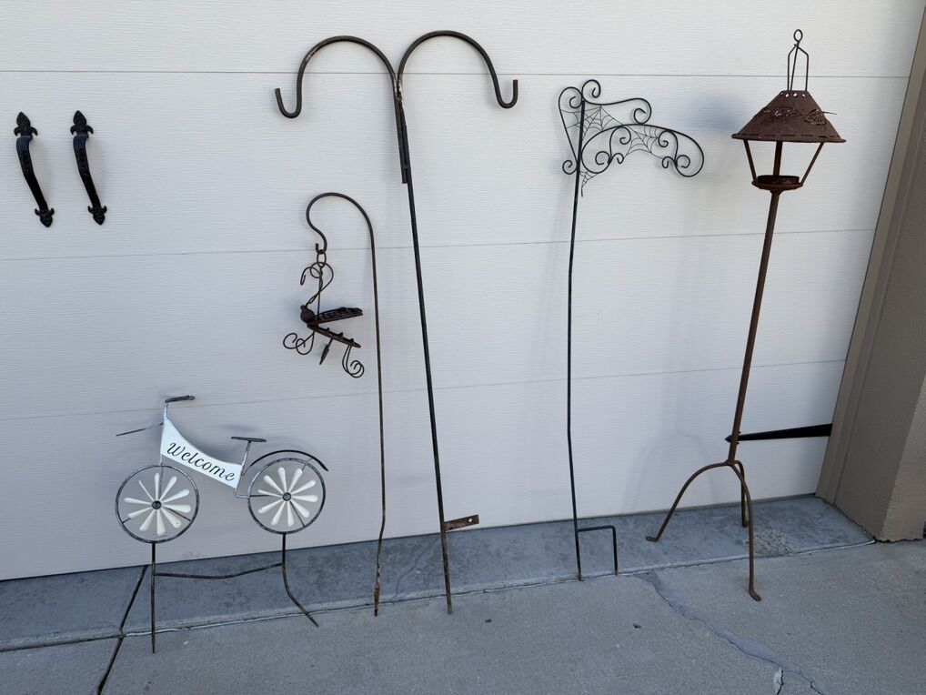 Garden Decorations Shepards Hooks Ladybug Bike