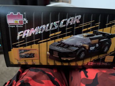 Pingao Blocks Famous Car Building Set - 339 Pieces Black/Gold Toy Car with Storage Box