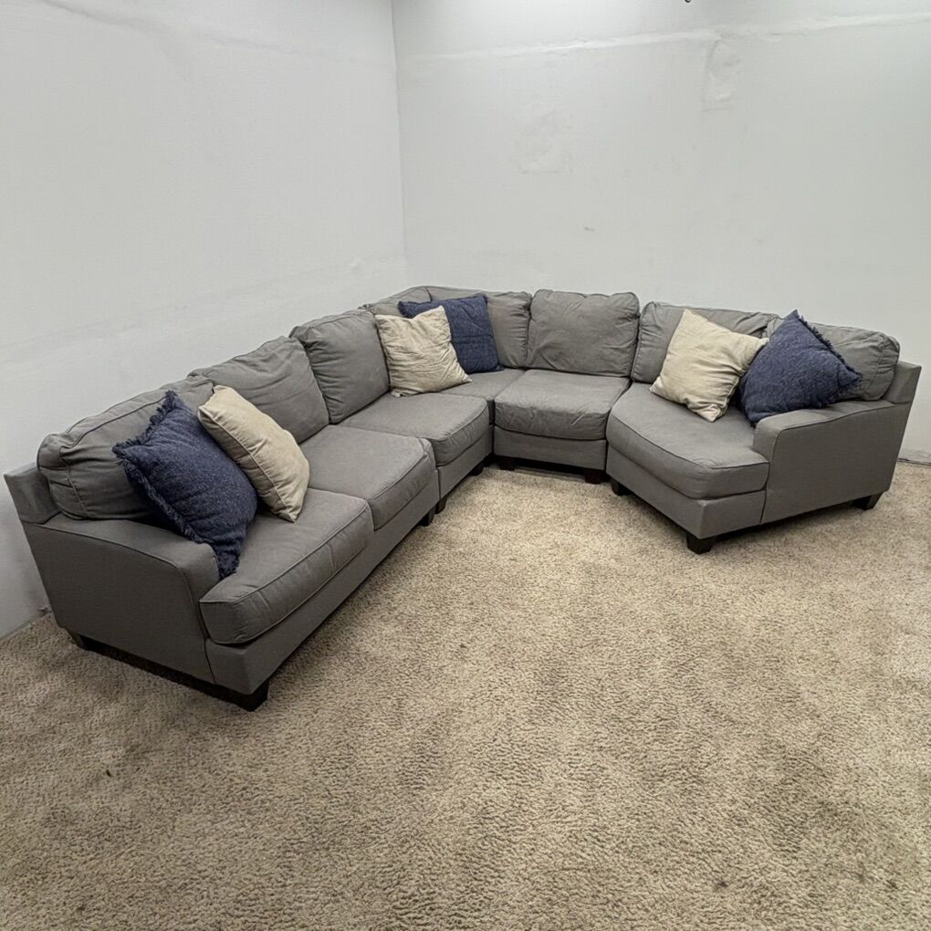 Large Grey Modular Fabric Sectional