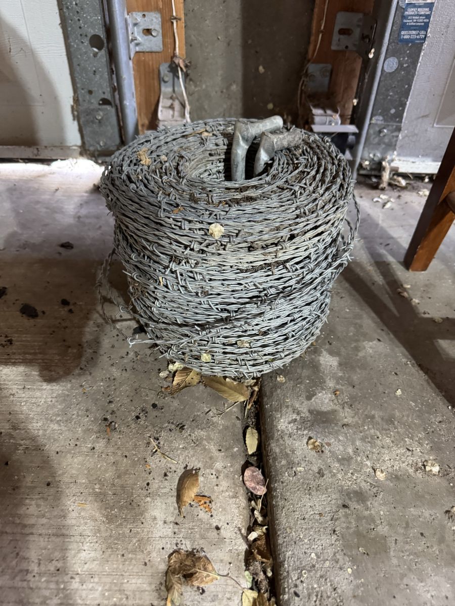 Roll of Barbed Wire Fencing - Galvanized Steel, Durable, for Agriculture/Security