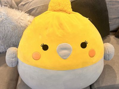 Original Kellytoy Squishmallows Jumbo Yellow Cockatiel Plush 25 Inch