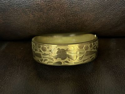 Brass Bangle/Bracelet - Gold Colored - 1920's