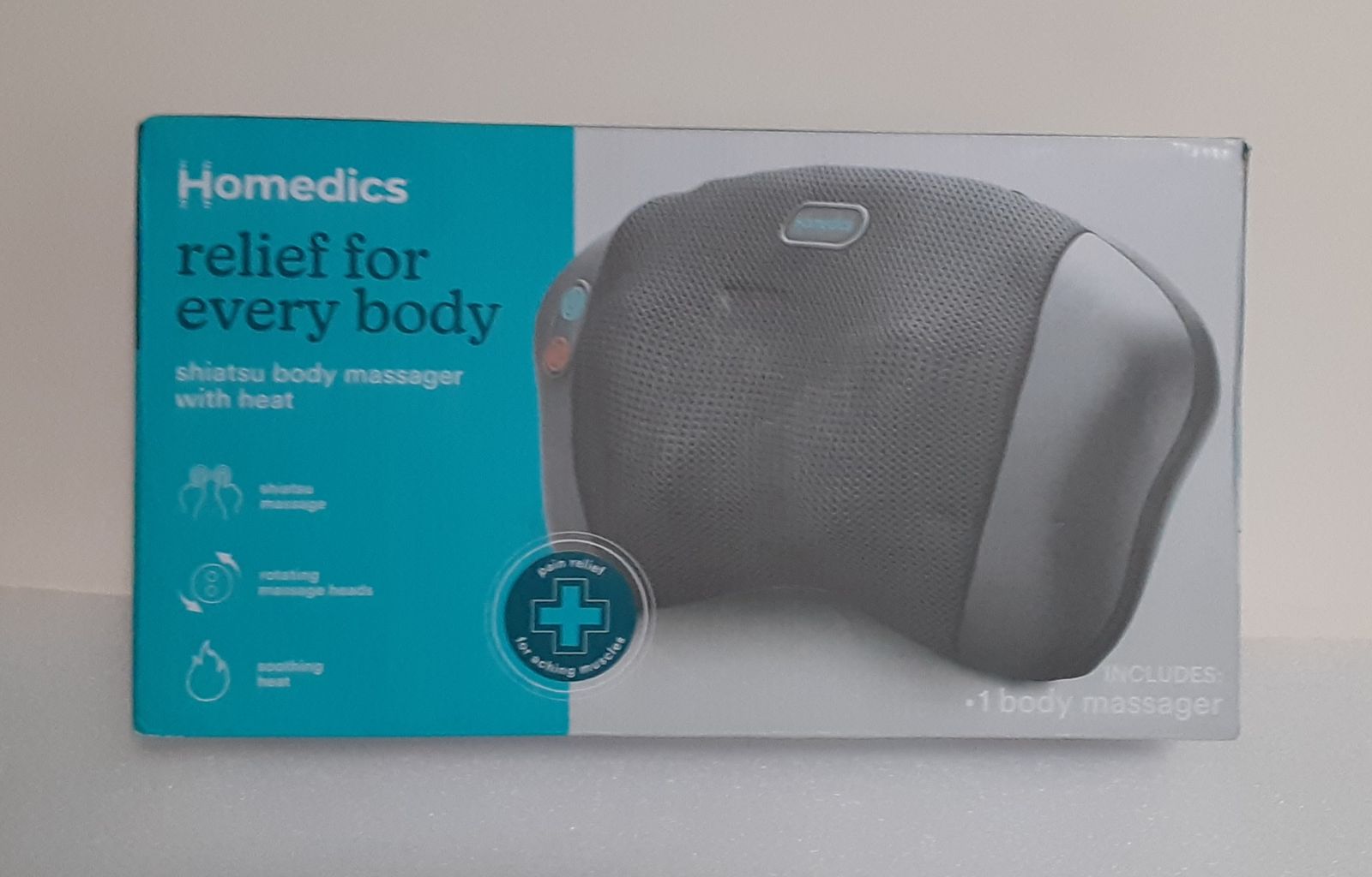 New HoMedics Shiatsu Multi Point Body Massage Pillow with Soothing Heat for Muscles in Neck, Shoulders, Arms, Back, Legs, Feet