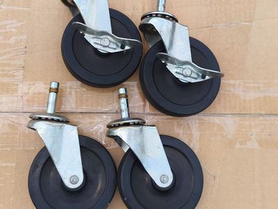 4pcs Swivel Casters 3in x 7/16in Press-in Shank with brakes Seville Classics