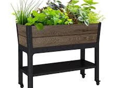 Keter Signature 29 Gallon Rolling Raised Garden Bed with Self Watering 1984218 #106787
