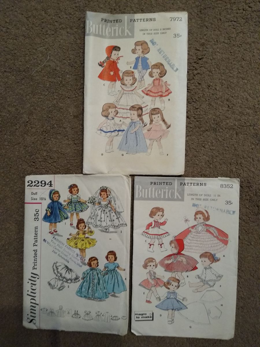 Doll Clothing Sewing Patterns - Vintage