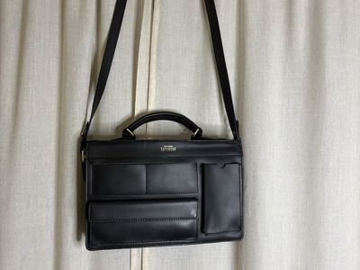 Vintage Kate Spade Saturday Black Crossbody Bag with Top Handle and Exterior Pockets